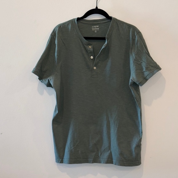 Large Green J. Crew Henley - Picture 1 of 3
